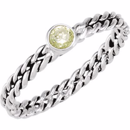 50909:101:P Cubic Zirconia Stackable Rope Design Ring