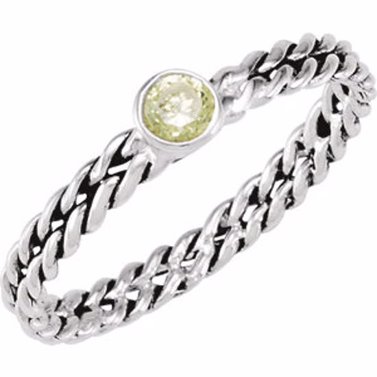 50909:101:P Cubic Zirconia Stackable Rope Design Ring