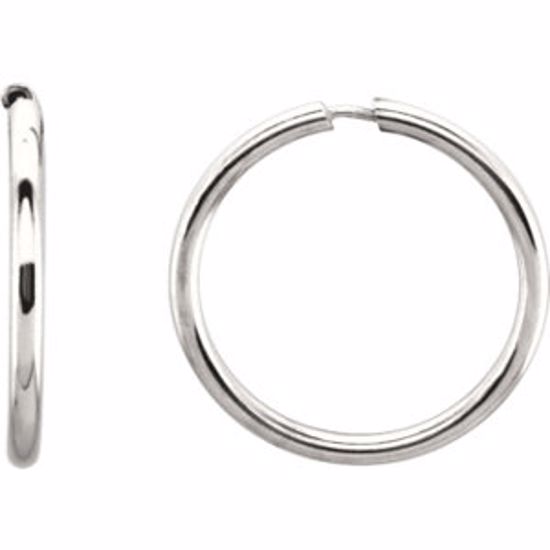 84973:103:P Sterling Silver 15mm Endless Hoop Tube Earrings 