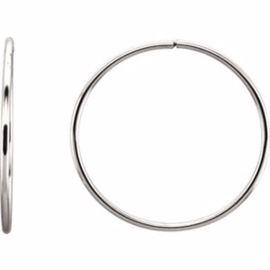 84973:106:P Sterling Silver 40mm Endless Hoop Tube Earrings 