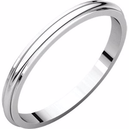 HRE12:149396:P 10kt White 2mm Half Round Edge Band