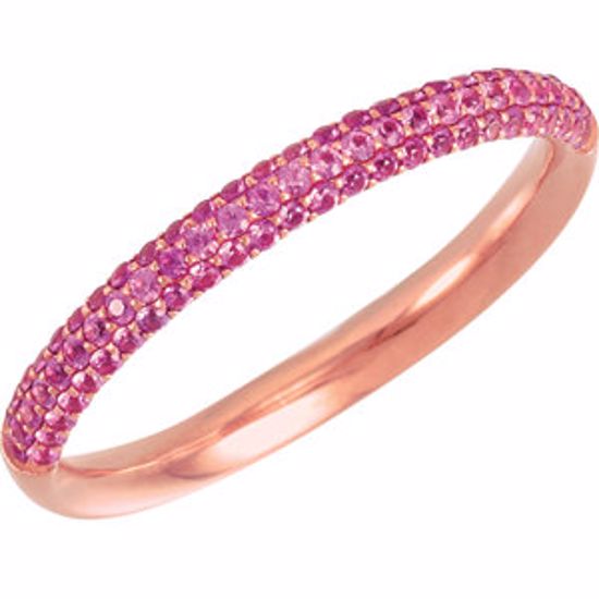 68372:101:P 14kt Rose Pink Sapphire Anniversary Band Size 5