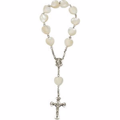 R48005:101:P Madonna Meditation Rosary w/ Mother of Pearl Beads