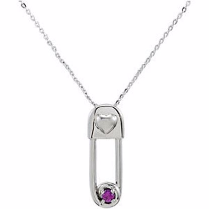 R45295:1010:P Safe in My Love Birthstone Necklace