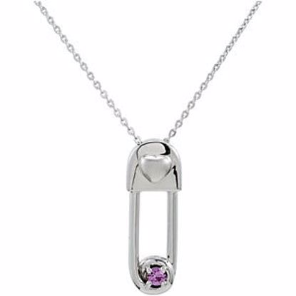 R45295:1050:P Safe in My Love Birthstone Necklace