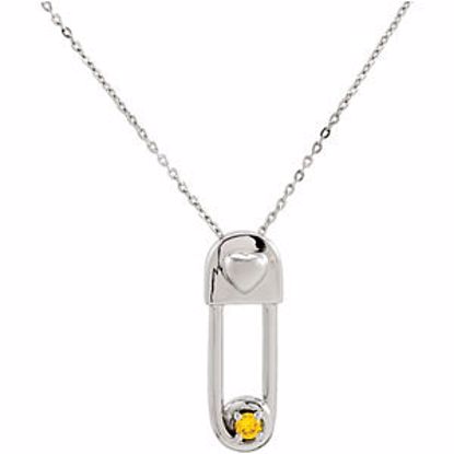 R45295:1100:P Safe in My Love Birthstone Necklace