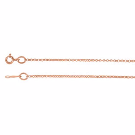 CH439:240111:P 14kt Rose 1.5mm Solid Rolo 16" Chain