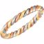 50822:60009:P 14kt White , Rose & Green 2.5mm Tri-Color Band Size 12.5