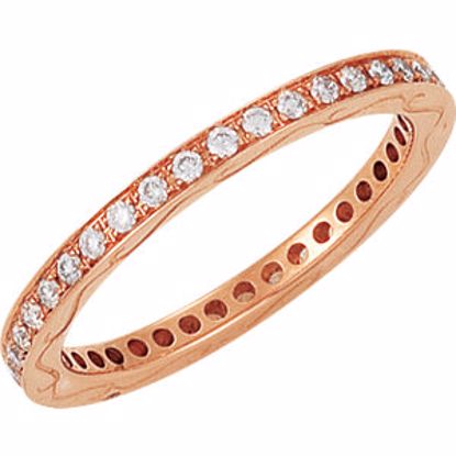 62318:134:P 14kt Rose 3/8 CTW Diamond Eternity Band Size 6