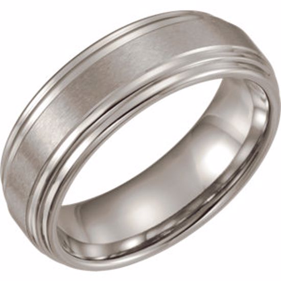 COR106:212:P Cobalt 8mm Satin Finish Ridged Band Size 12.5