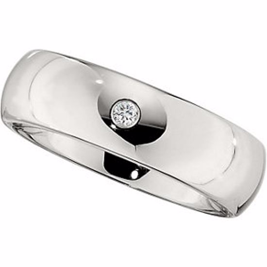 COR107D:202:P Cobalt .05 CT Diamond Band with Steel Bezel Size 8.5