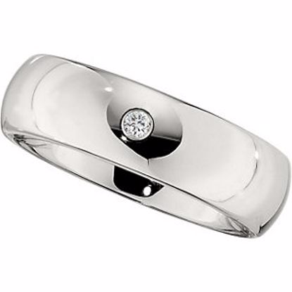 COR107D:206:P Cobalt .05 CT Diamond Band with Steel Bezel Size 10.5
