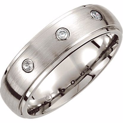 COR108D:207:P Cobalt 7mm 1/10 CTW Diamond Satin Finished Grooved Band Size 11
