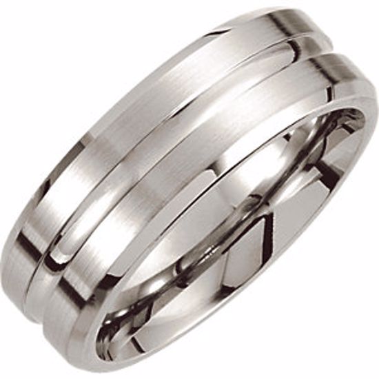 COR129:205:P Cobalt 8mm Grooved & Beveled Edge Band Size 10