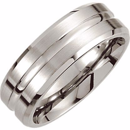 COR129:208:P Cobalt 8mm Grooved & Beveled Edge Band Size 11.5