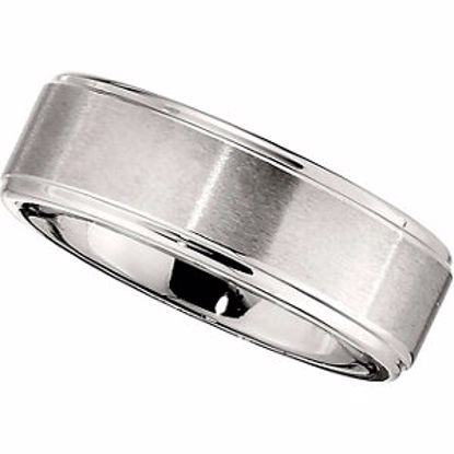 COR131:203:P Cobalt 8mm Ridged Band with Satin Finish & Ridges Size 8
