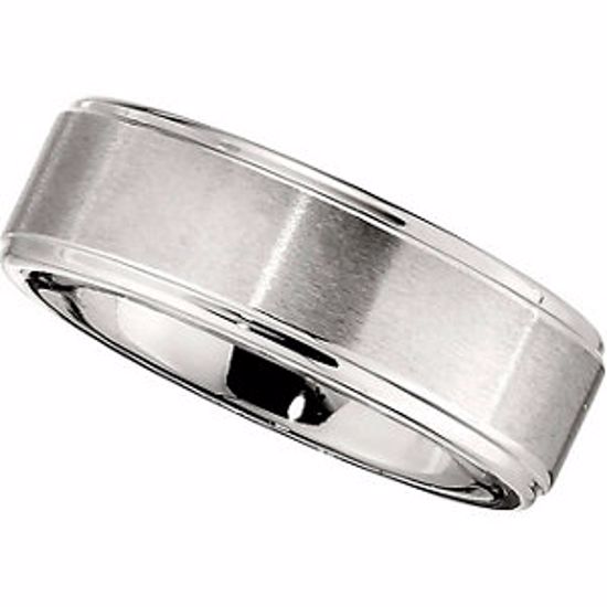 COR131:205:P Cobalt 8mm Ridged Band with Satin Finish & Ridges Size 9