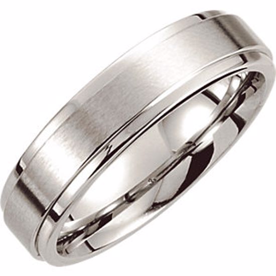 COR132:204:P Cobalt 6mm Satin Finished Ridged Band Size 8.5