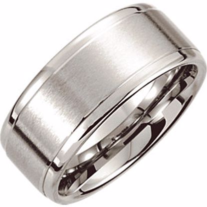 COR133:210:P Cobalt 10mm Satin Finish Band with Ridges Size 13.5