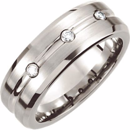 COR135D:202:P Cobalt 8mm Satin Finished Beveled Edge Band Size 8.5