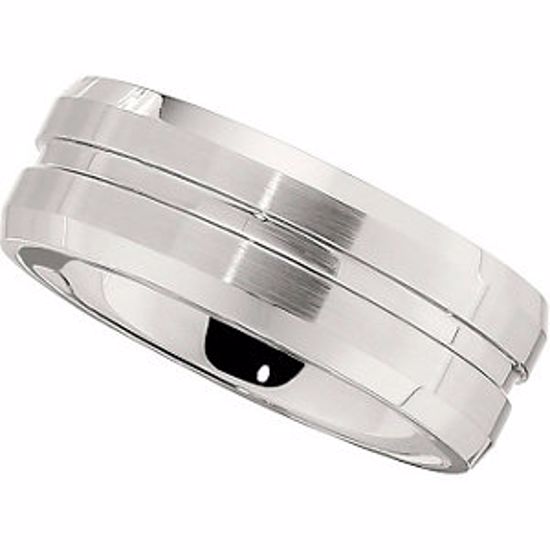 COR175:208:P Cobalt 8mm Band with Satin Finish & Grooves Size 11.5