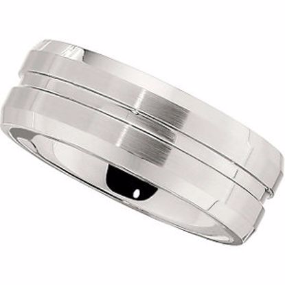 COR175:210:P Cobalt 8mm Band with Satin Finish & Grooves Size 12.5