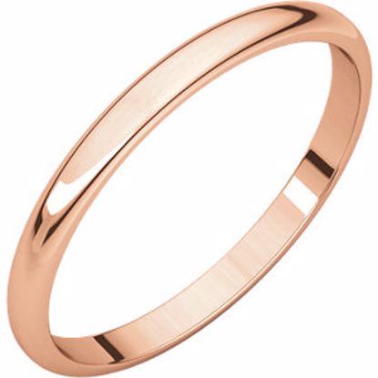 HRL6:124974:P 14kt Rose 2mm Half Round Light Band