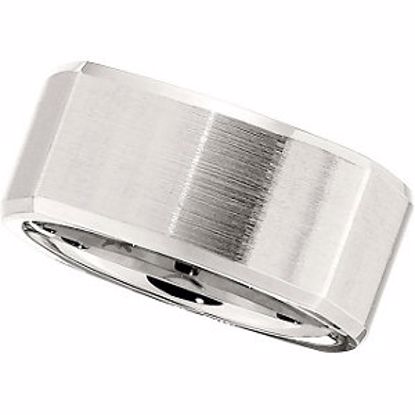 COR181:208:P Cobalt 10mm Square-Shaped Ridged Band with Satin Finish Size 11.5