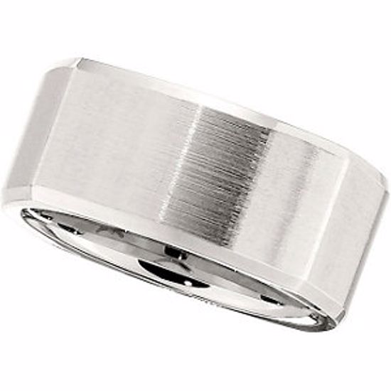 COR181:210:P Cobalt 10mm Square-Shaped Ridged Band with Satin Finish Size 12.5