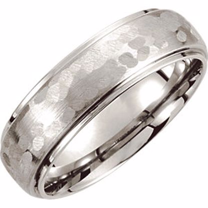 COR202:110:P Cobalt 7mm Ridge Edge & Hammered Band Size 11