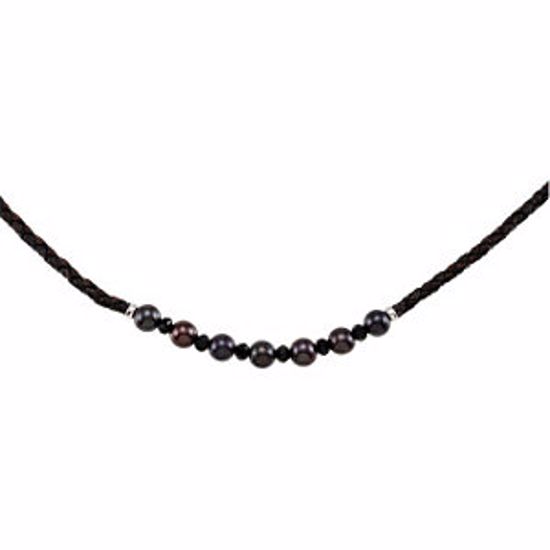 68499:101:P Freshwater Cultured Pearl & Onyx Necklace