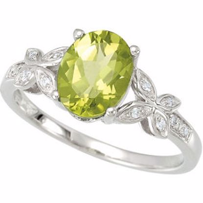 67894:102:P Peridot & Diamond Accented Butterfly Ring or Semi-mount