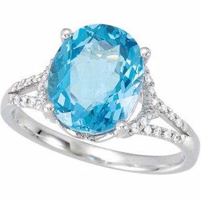 67895:102:P Swiss Blue Topaz & 1/6 CTW Diamond Ring