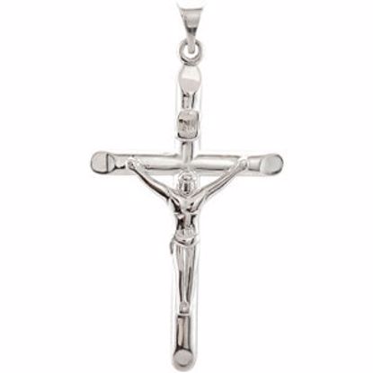 R42285:106:P 14kt White Crucifix Pendant