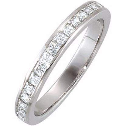 67707:116:P Platinum 3/4 CTW Diamond Princess Channel Band to 4.5mm Engagement Ring