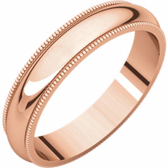 MG9:33048:P 14kt Rose 4mm Milgrain Band