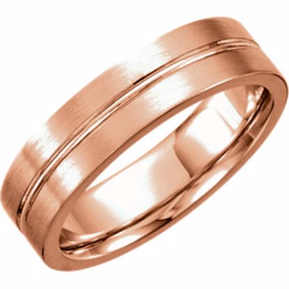 50490:2887750:P 14kt Rose 6mm Design Band Size 11