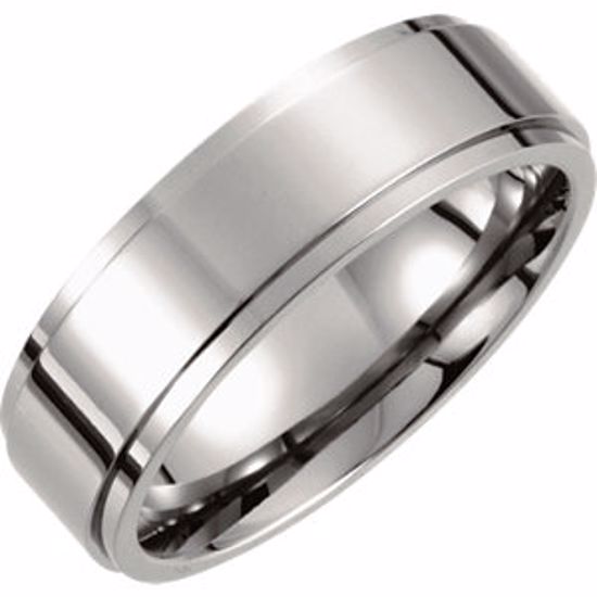 T811P:090:P Titanium 7mm Ridged Band Size 9