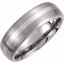 T931:010:P Titanium & Sterling Silver Inlay 7mm Satin Finish Domed Band Size 10
