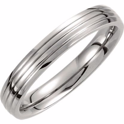 T851:070:P Titanium 4mm Triple Grooved Band Size 7