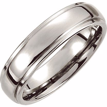 COR152:010:P Cobalt  6mm Ridged Slightly Domed Band Size 10
