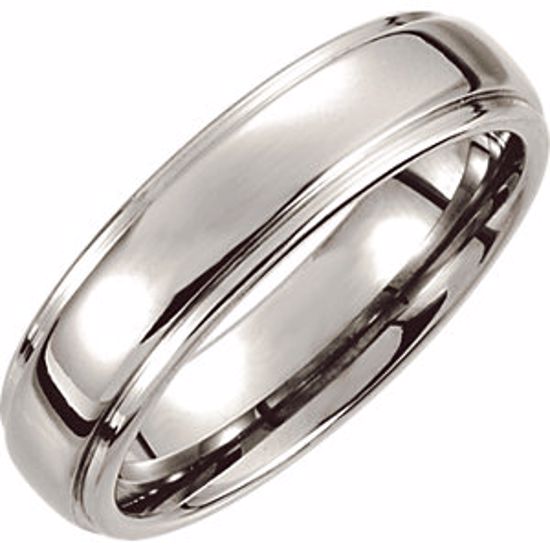 COR152:012:P Cobalt  6mm Ridged Slightly Domed Band Size 12