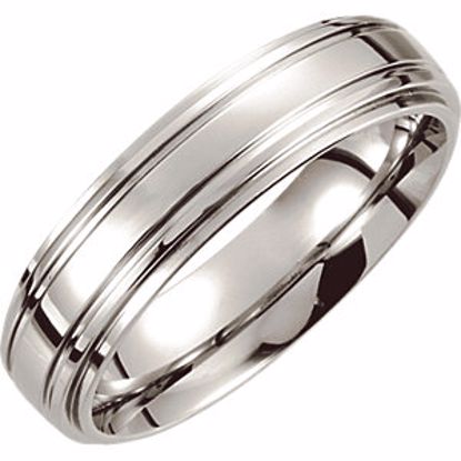 COR155:075:P Cobalt 6mm Double Ridged Band Size 7.5