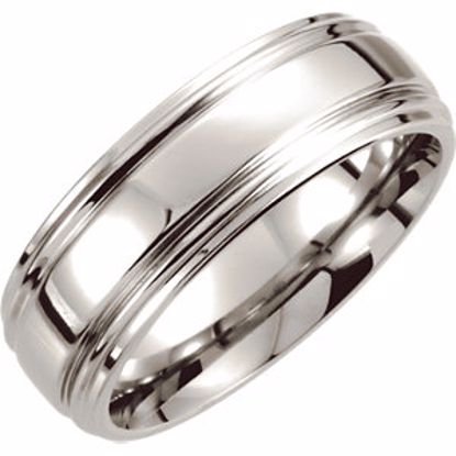 COR156:105:P Cobalt 8mm Double Ridged Band Size 10.5