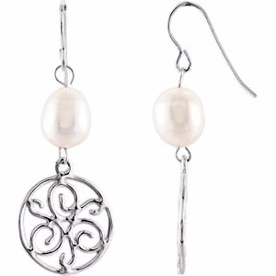 68518:215:P Sterling Silver Freshwater Cultured Pearl Earrings