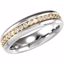 T949Z:095:P Titanium Band with 14kt Gold Inlay and Cubic Zirconia