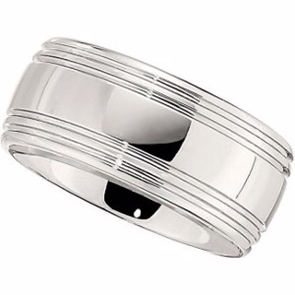 COR164:125:P Cobalt 10mm Band with Grooves Size 12.5