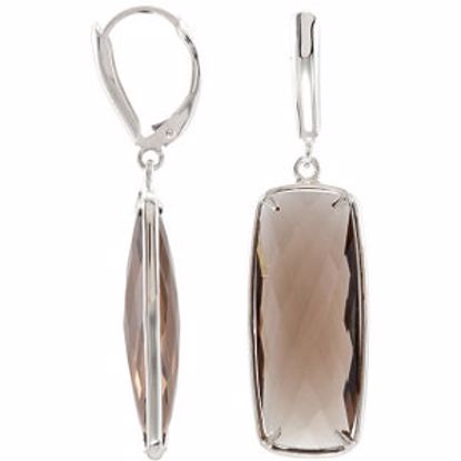 68525:781:P Smoky Quartz Lever Back Earrings