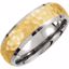 T953:105:P Titanium & Gold Immerse Plated 7mm Hammered Finish Beveled Edge Band Size 10.5