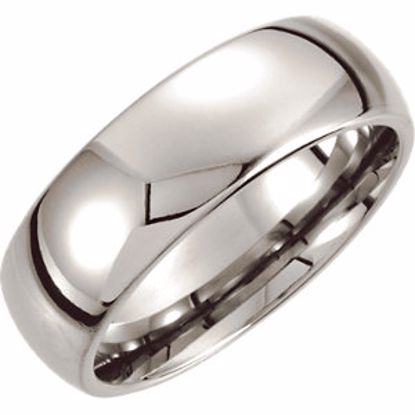 COR168:090:P Cobalt 8mm Slightly Domed Band Size 9